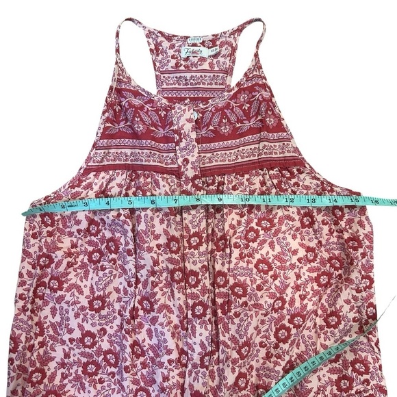Faherty Adella Indian block print floral sleeveless jumpsuit size XS bohemian - Picture 14 of 14
